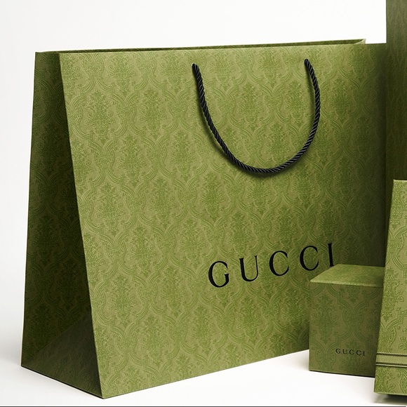 Gucci Handbags - Gucci Green Paper Shopping Bag
